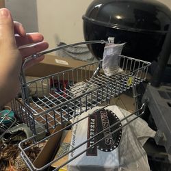 Cabinet door rack and paper towel holder