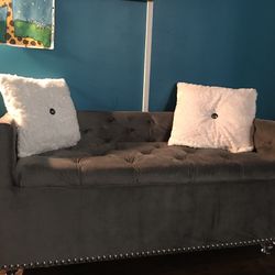 Ottoman/ Couch With Storage (Grey)