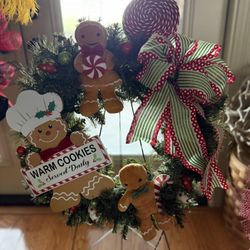 Handmade Gingerbread Wreath With Lights