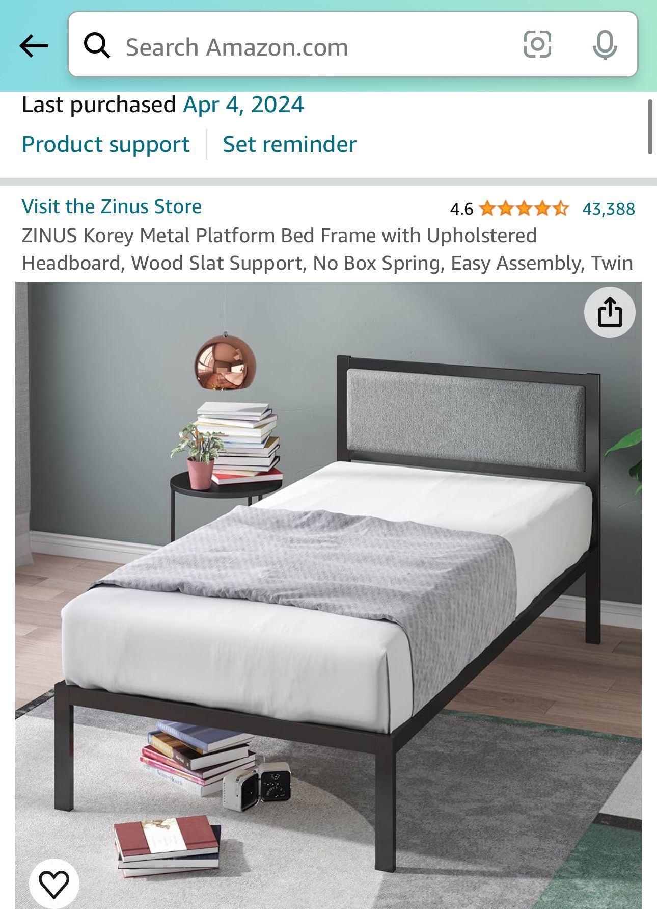 Zinus Twin Bed And Mattress