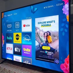 🟠SMART  TV  TCL  75"  4K  ROKU   LED  HDR   DOLBY   VISION   FULL  UHD  2160p🟢 ( NEGOTIABLE  )🌕 FREE   DELIVERY 🔴