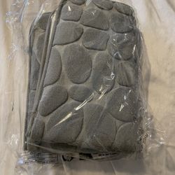 1pc Cobblestone Embossed Bathroom Bath Mat, Memory Foam Pad, Washable Bath Rugs,Stone Textured Bath Rug, Rapid Water Absorbent, Non-Slip, Washable, Th