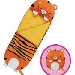 Happy Nappers: Pillow & Sleepy Sack: Large - Tiger Tobi - 66 x 30, 2-in-1: Plush Animal Opens Into Sleeping Bag, Soft Play & Nap Character, Kids 3+