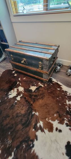 Restored antique steamer trunk