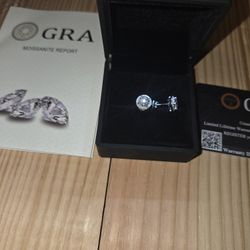 2CT VVS1 Moissanite Halo Studs - 18K White Gold Finish (Passes Tester)