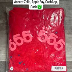 SP5DER Hoodie “Red 555” Size M (Check Description)