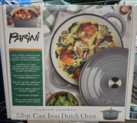 New, Parini 3.8 qt. Cast Iron Dutch Oven. PLEASE READ DESCRIPTION