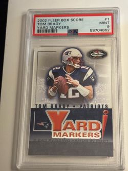 2002 Fleer Box Score Tom Brady Yard Markers #1 PSA 9
