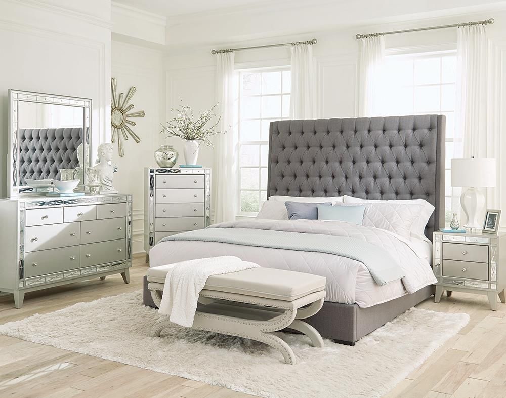 4pc Grey Queen Bedroom Set 