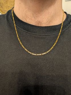 Thin Figaro Real 14k Gold Chain, 5g