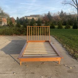 Mid Century Style Spindle Twin Bed Frame 
