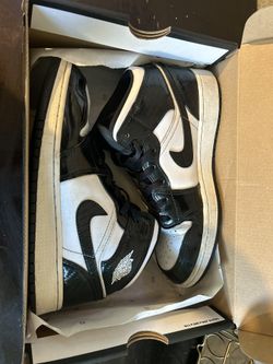 Black And White Mid Jordan 1s