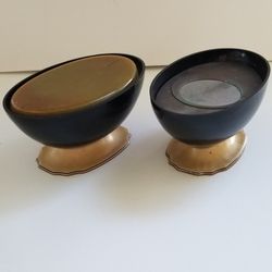 VINTAGE AMBER VANITY CELLULOID OVAL 