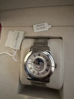 Genuine Salvatore Ferragamo Moon Phase Watch For Men Brand New In The Box Paid $1795 For It. I Want 800.