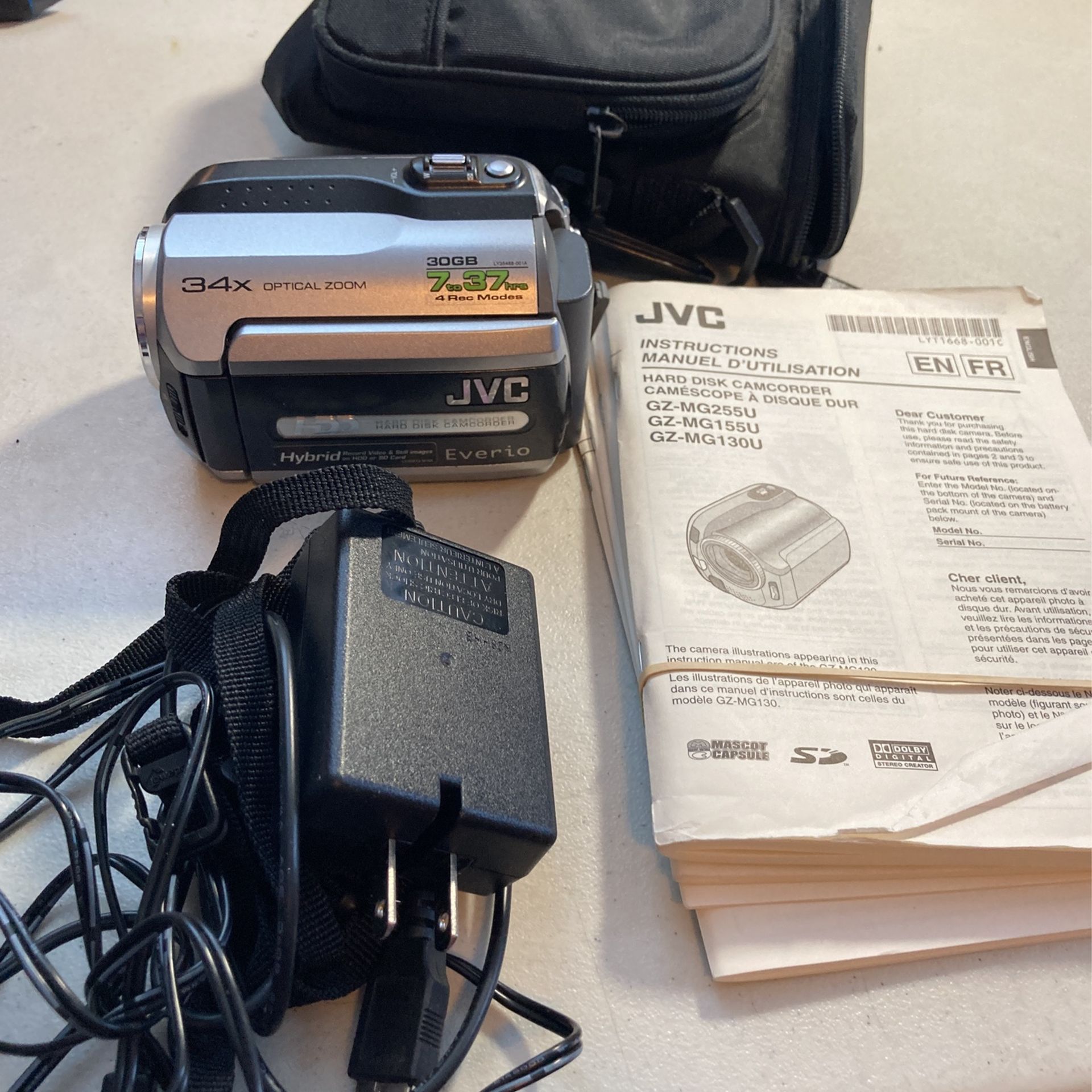 JVC Everio GZ-MG130U 30GB HDD Digital Video Camera Camcorder