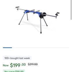 Kobalt Compact 10-in 15-Amp Dual Bevel Sliding Compound Corded Miter Saw Including (Kobalt Steel Adjustable Rolling Miter Saw Stand)