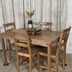 Compact Kitchen Dining Table With 4 Chairs 