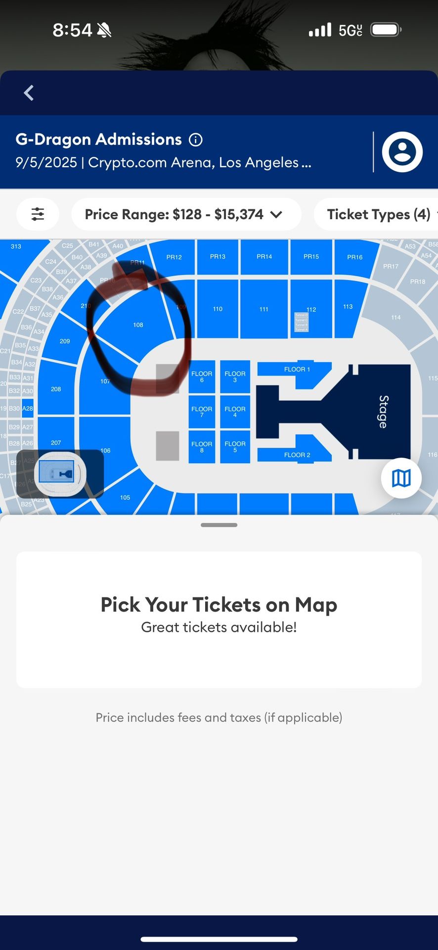 G-Dragon Crypto arena 9/5/2025, Section 108 for Sale in Lake Forest, CA -  OfferUp