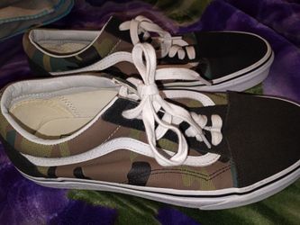 Vans off the Wall shoes army camo print size 8 mens