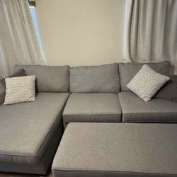 Delano Sofa Left Facing Chaise Lounge W/ Ottoman