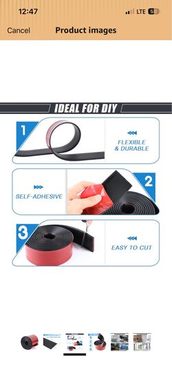 Adhesive Rubber Strips Neoprene Rubber Sheets, Rolls & Strips with Adhesive Backing Rubber Pads Self Stick Seal Rubber Gasket Adhesive Back for Mattin