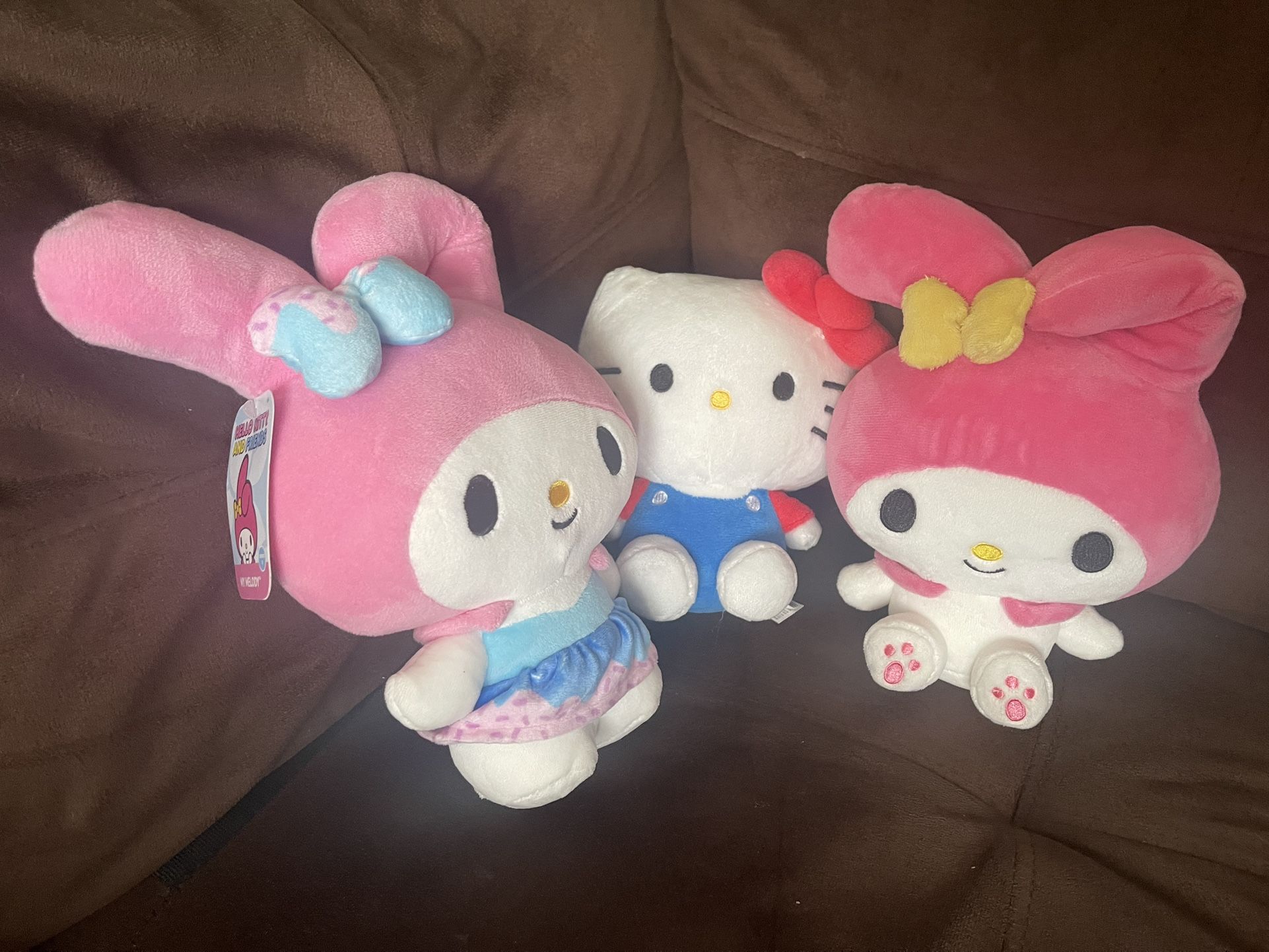 Hello Kitty & My Melody Plushies – Set of 3