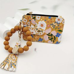 Brand New Cute PU Leather Card Bag Keychain, Wristlet Mini Wallet, Bag Charm