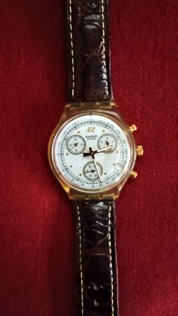Collectors Vintage Swiss Swatch 1993 Chrono Croccante SCK401 Tachometer Collectors Time Piece. Keeps perfect time. Movement: Swiss Quartz Chronograph