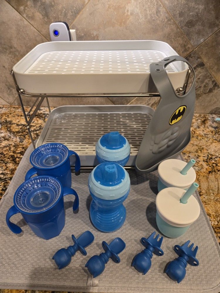 Sippy Cup Drying Rack With Cups!