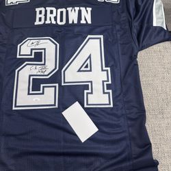 Larry Brown Signed Autograph Custom Jersey - JSA Coa - Dallas Cowboys