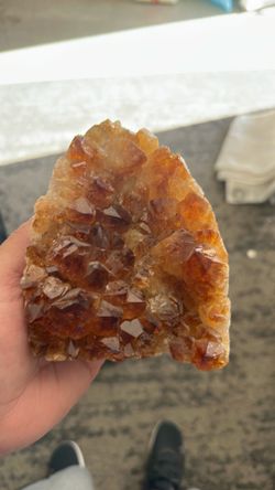 Natural crystal citrine cluster geodes