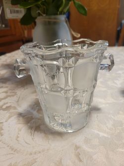 Vintage Bohemian Crystal Ice Bucket – Mid-Century Barware