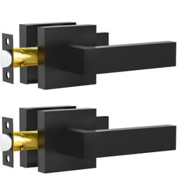Passage Door Lever, Matte Black Interior Door Handles