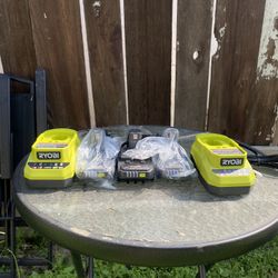 Ryobi 1.5 Ah Batteries With Chargers *Read Description*