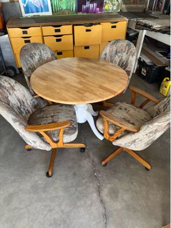 Wood table with 4 chairs