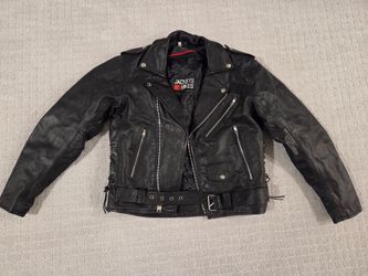 Men's ICONIC Motorcycle Buffalo Leather Biker Jacket Size Small NEW