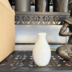 24 Mini White Bud Vases 