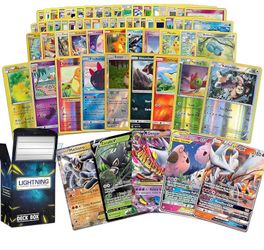 Pokémon 100 Pokemon Card Lot with Legendary Ultra Rare Cards- Bundle with a LCC Deck Box Included