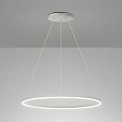 ROYAL PEARL 24" LED Chandelier Contemporary Adjustable 1-Ring Modern Chandelier Pendant Light (3000K Warm White)