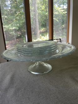 Crystal Cake Stand With Plates