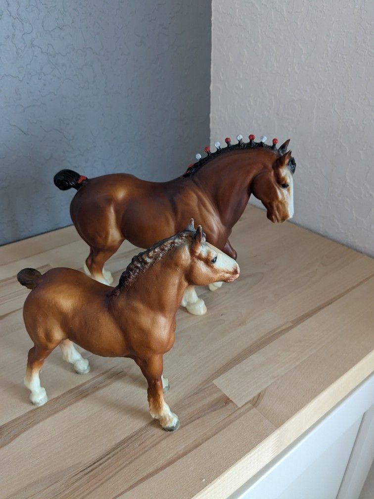 Vintage Breyer Clydesdale With Foal