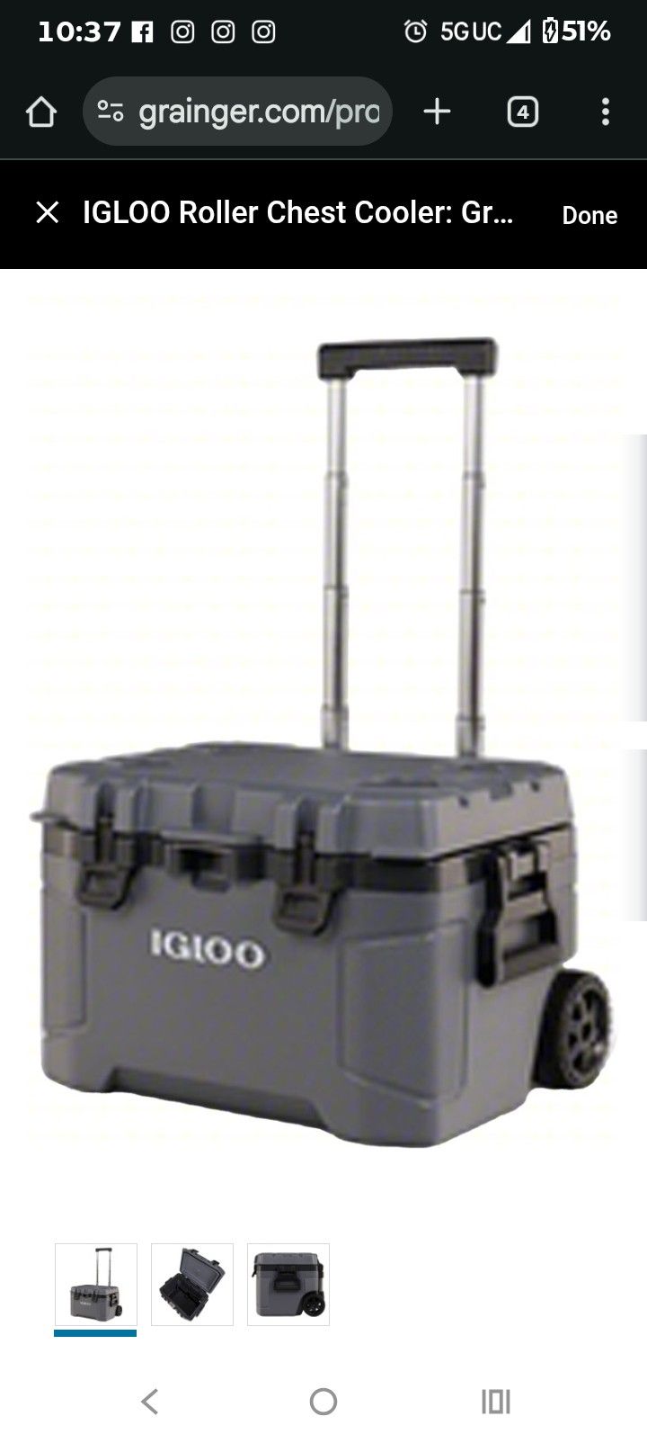 igloo roller chest cooler 