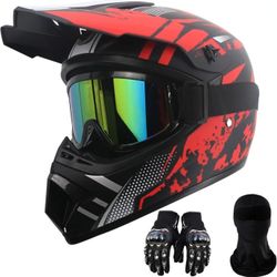 Motorcycle Dirt Bike Helmet Full Face Motocross Helmets for Outdoor Sports Off Road Racing Mountain 