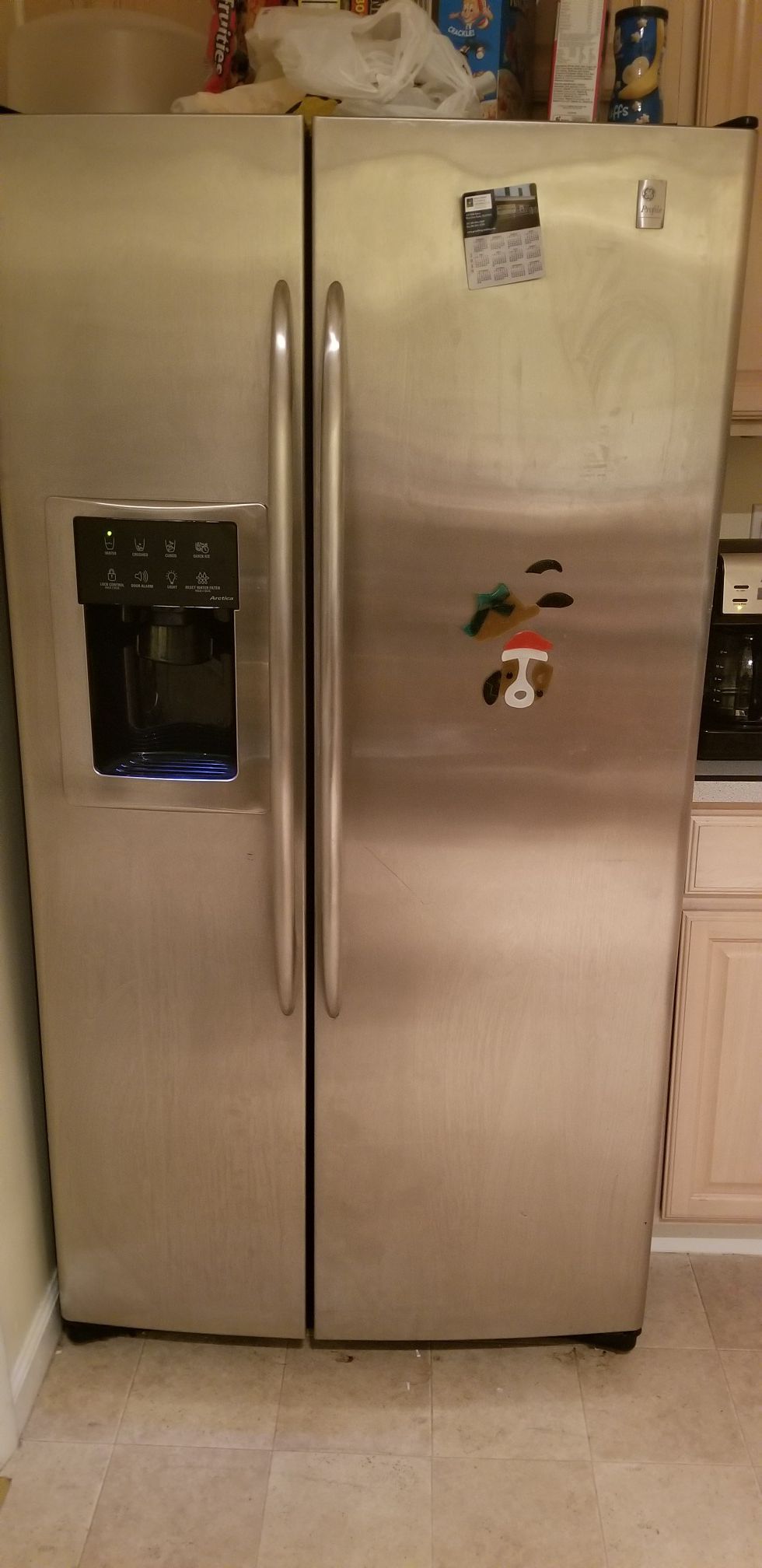 GE side by side stainless steel refrigerator