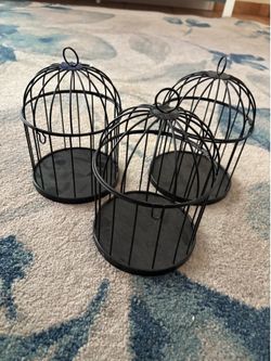 3 metal bird cages  5x7