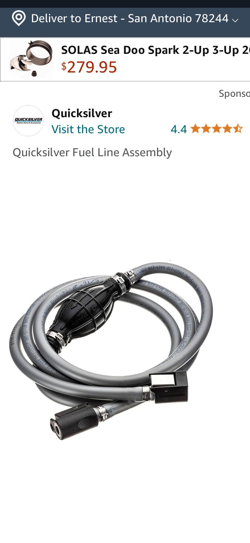 Boat Fuel Line to Boat Motor