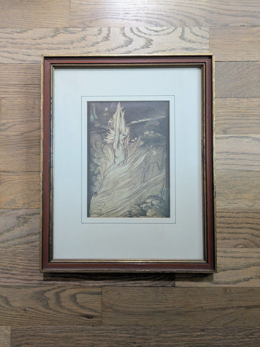 Vintage Illustration: "Wotan Encircles Rock" by Arthur Rackham (1910)