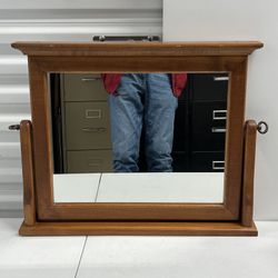 Dresser Table Top Standing Tilt Swing Wood Mirror By Nadeau / Shermag Furniture