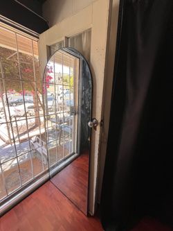 Full length arched body mirror black finish