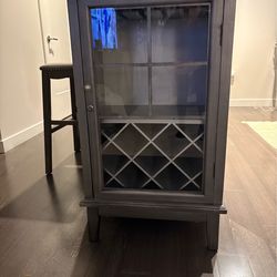 Bar Cabinet / Wine Storage Cabinet – Glass Door, Great Condition